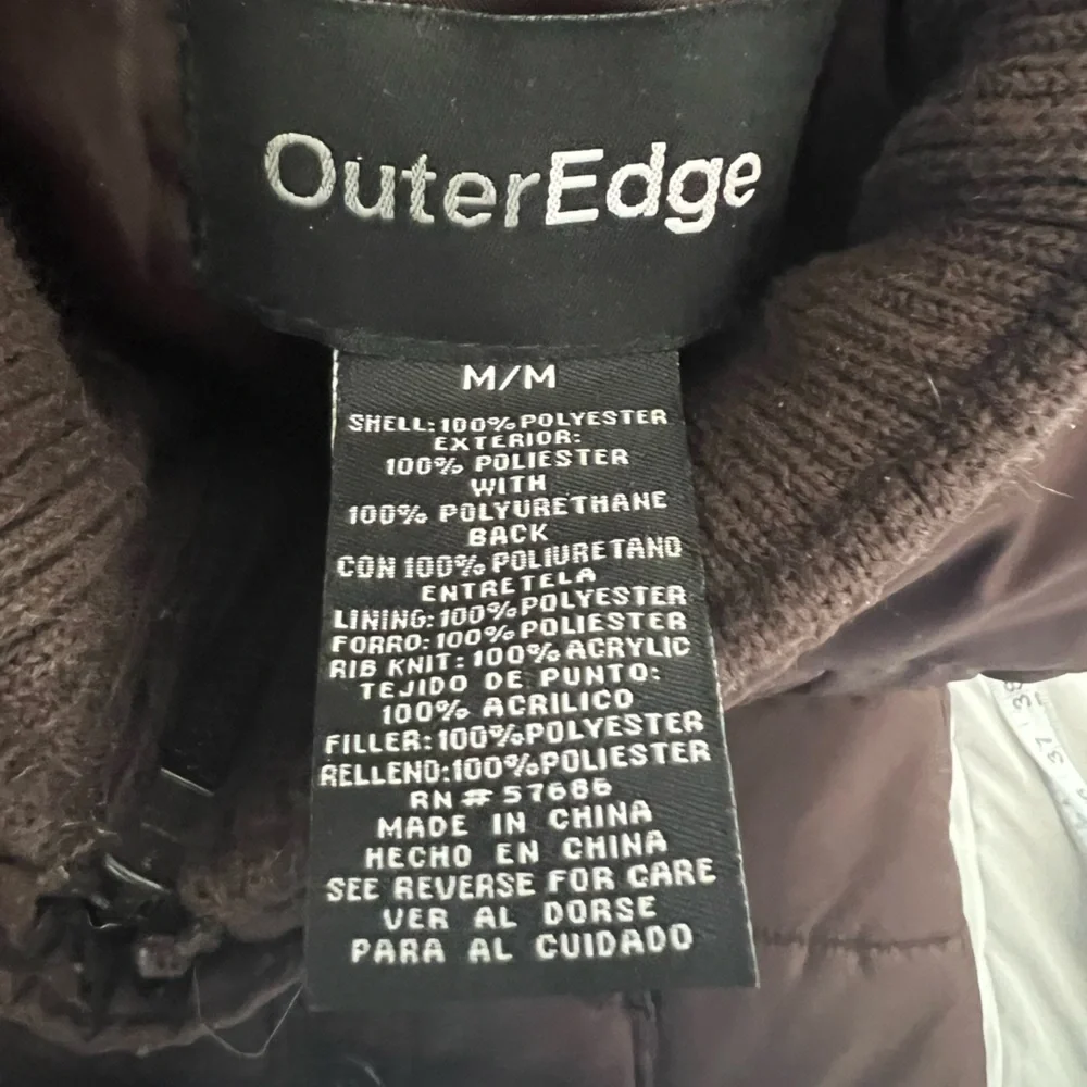 Brown Outer Edge Puffy Quilted‎ Vest Size M